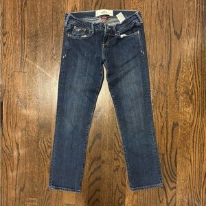Hollister Women's Ankle Jeans - Dark Blue